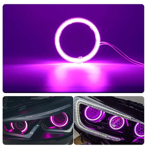 Planet Gates Ice Blue / 100mm 2PC 12-24V COB Led Halo Ring Angel Eyes for Car Motorcycle Circular Led Light Ring 70mm 80mm 90mm Daytime Running Headlight Buld