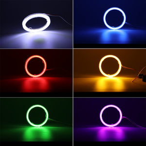 Planet Gates Ice Blue / 100mm 2PC 12-24V COB Led Halo Ring Angel Eyes for Car Motorcycle Circular Led Light Ring 70mm 80mm 90mm Daytime Running Headlight Buld