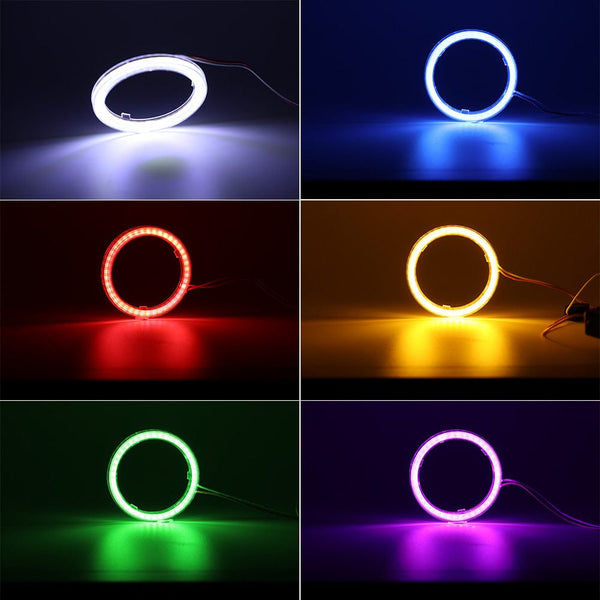 Planet Gates Ice Blue / 100mm 2PC 12-24V COB Led Halo Ring Angel Eyes for Car Motorcycle Circular Led Light Ring 70mm 80mm 90mm Daytime Running Headlight Buld