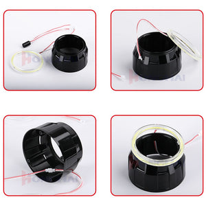 Planet Gates Ice Blue / 100mm 2PC 12-24V COB Led Halo Ring Angel Eyes for Car Motorcycle Circular Led Light Ring 70mm 80mm 90mm Daytime Running Headlight Buld