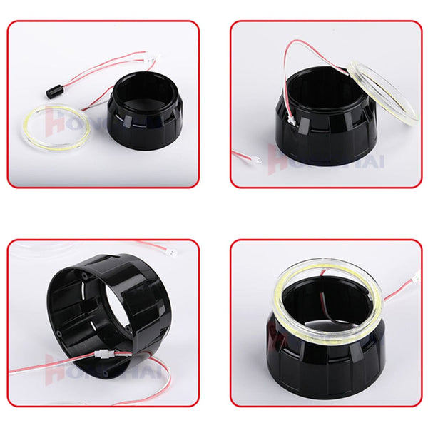 Planet Gates Ice Blue / 100mm 2PC 12-24V COB Led Halo Ring Angel Eyes for Car Motorcycle Circular Led Light Ring 70mm 80mm 90mm Daytime Running Headlight Buld