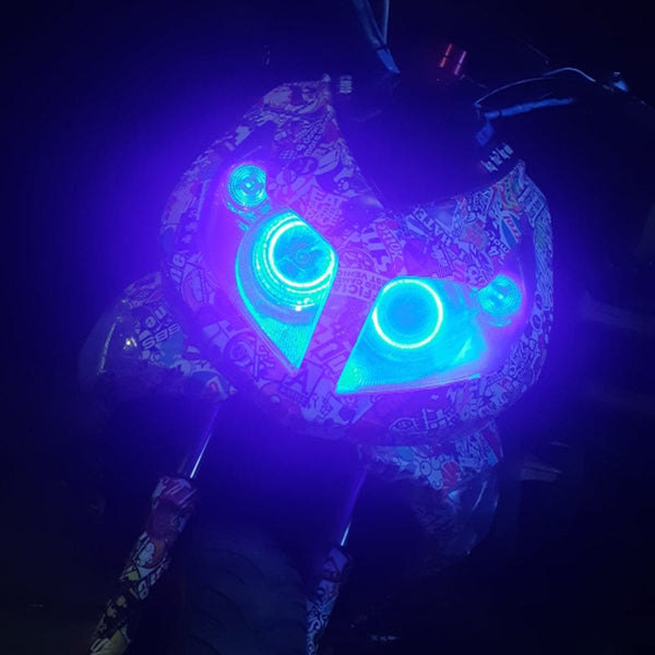 Planet Gates Ice Blue / 100mm 2PC 12-24V COB Led Halo Ring Angel Eyes for Car Motorcycle Circular Led Light Ring 70mm 80mm 90mm Daytime Running Headlight Buld