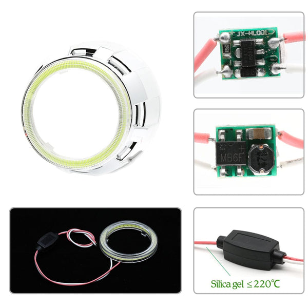 Planet Gates Ice Blue / 100mm 2PC 12-24V COB Led Halo Ring Angel Eyes for Car Motorcycle Circular Led Light Ring 70mm 80mm 90mm Daytime Running Headlight Buld