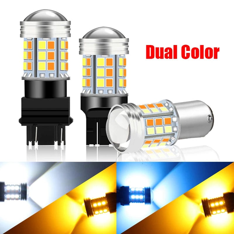 Planet Gates Ice blue and Orange / 1PC-7443 T20 2pcs Dual Color T20 LED 7443 W21/5W Bulb 1157 BAY15D P21/5W Led T25 3157 P27/7W Car DRL Turn Signal Lamp Auto Lights Bulb Switch