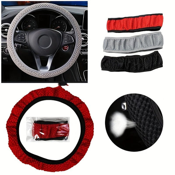 Planet Gates Ice Silk Stretch Breathable Non-slip Steering Wheel Cover For Easy Installation And Removal