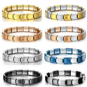Planet Gates ICH002-10 / 18cm Italian Charm Bracelets DIY Basic Chain Stainless Steel Bangle Versatile Assembled Modules Ideal Gift 9mm Universal Dropshipping