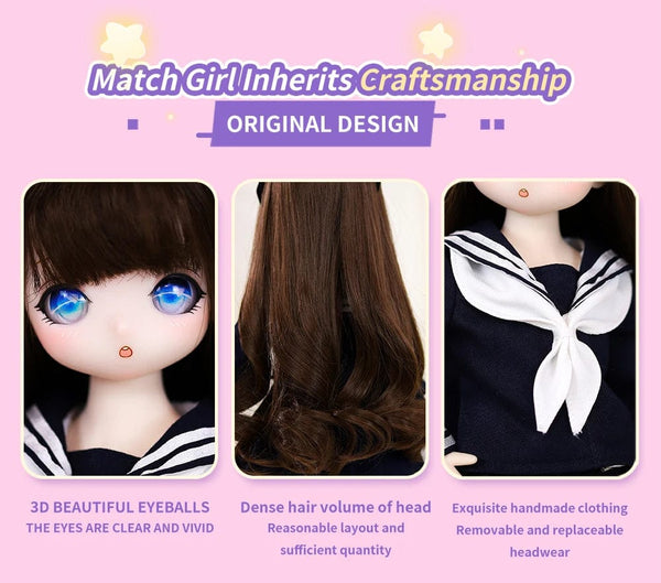 Planet Gates ICY DBS 1/4 Dream Fairy Doll Match Girl Mechanical Joint Body Sailor suit cute doll 16 Inch Ball Full Set 40cm SD