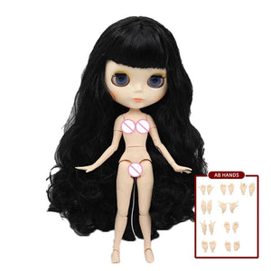 Planet Gates ICY DBS Blyth doll 1/6 BJD Customized nude joint body with white skin, glossy face,blue background is matte face girl gift, toy