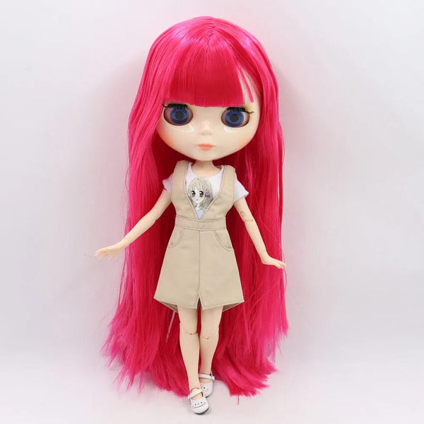 Planet Gates ICY DBS Blyth doll 1/6 BJD Customized nude joint body with white skin, glossy face,blue background is matte face girl gift, toy