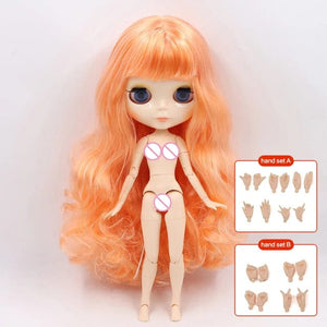 Planet Gates ICY DBS Blyth doll 1/6 BJD Customized nude joint body with white skin, glossy face,blue background is matte face girl gift, toy