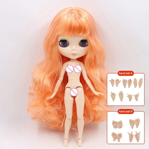 Planet Gates ICY DBS Blyth doll 1/6 BJD Customized nude joint body with white skin, glossy face,blue background is matte face girl gift, toy