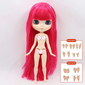 Planet Gates ICY DBS Blyth doll 1/6 BJD Customized nude joint body with white skin, glossy face,blue background is matte face girl gift, toy