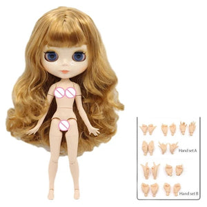 Planet Gates ICY DBS Blyth doll 1/6 BJD Customized nude joint body with white skin, glossy face,blue background is matte face girl gift, toy