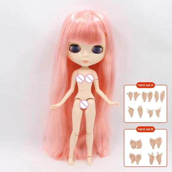 Planet Gates ICY DBS Blyth doll 1/6 BJD Customized nude joint body with white skin, glossy face,blue background is matte face girl gift, toy