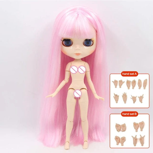 Planet Gates ICY DBS Blyth doll 1/6 BJD Customized nude joint body with white skin, glossy face,blue background is matte face girl gift, toy