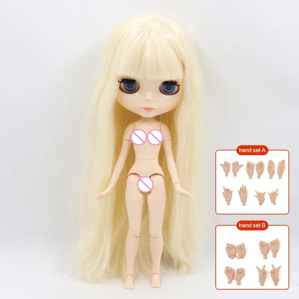 Planet Gates ICY DBS Blyth doll 1/6 BJD Customized nude joint body with white skin, glossy face,blue background is matte face girl gift, toy