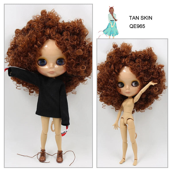 Planet Gates ICY DBS Blyth doll 1/6 bjd joint body tan skin doll glossy face 30cm toy random eyes colors