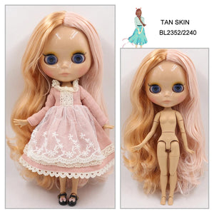 Planet Gates ICY DBS Blyth doll 1/6 bjd joint body tan skin doll glossy face 30cm toy random eyes colors