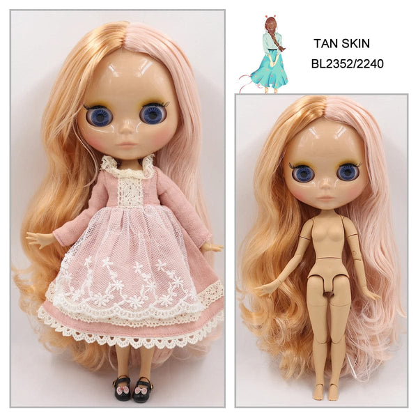 Planet Gates ICY DBS Blyth doll 1/6 bjd joint body tan skin doll glossy face 30cm toy random eyes colors