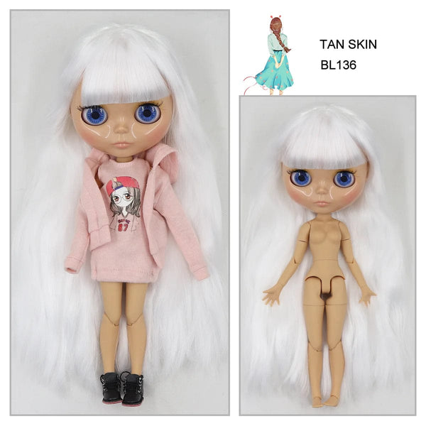 Planet Gates ICY DBS Blyth doll 1/6 bjd joint body tan skin doll glossy face 30cm toy random eyes colors