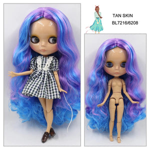 Planet Gates ICY DBS Blyth doll 1/6 bjd joint body tan skin doll glossy face 30cm toy random eyes colors