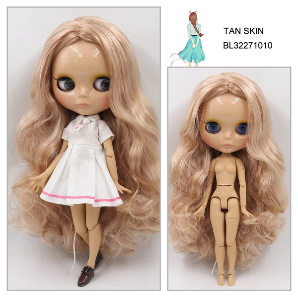 Planet Gates ICY DBS Blyth doll 1/6 bjd joint body tan skin doll glossy face 30cm toy random eyes colors