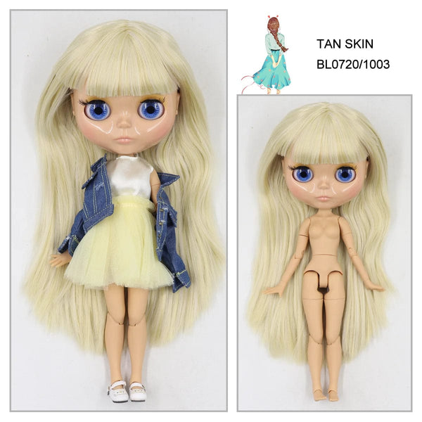 Planet Gates ICY DBS Blyth doll 1/6 bjd joint body tan skin doll glossy face 30cm toy random eyes colors