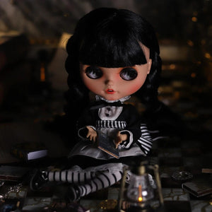 Planet Gates ICY DBS Blyth Doll 1/6 Joint Body 30cm Black Hair Black Eyelids Long Eyelashes Sleepy Eyes Dark Series BJD Toys Fashion Gifts