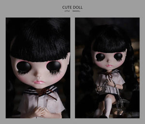 Planet Gates ICY DBS Blyth Doll 1/6 Joint Body 30cm Black Hair Black Eyelids Long Eyelashes Sleepy Eyes Dark Series BJD Toys Fashion Gifts