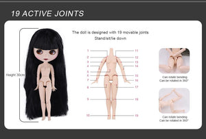 Planet Gates ICY DBS Blyth Doll 1/6 Joint Body 30cm Black Hair Black Eyelids Long Eyelashes Sleepy Eyes Dark Series BJD Toys Fashion Gifts