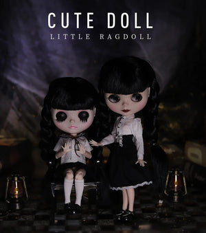 Planet Gates ICY DBS Blyth Doll 1/6 Joint Body 30cm Black Hair Black Eyelids Long Eyelashes Sleepy Eyes Dark Series BJD Toys Fashion Gifts