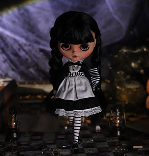 Planet Gates ICY DBS Blyth Doll 1/6 Joint Body 30cm Black Hair Black Eyelids Long Eyelashes Sleepy Eyes Dark Series BJD Toys Fashion Gifts
