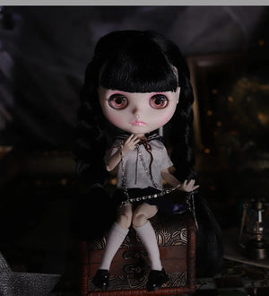Planet Gates ICY DBS Blyth Doll 1/6 Joint Body 30cm Black Hair Black Eyelids Long Eyelashes Sleepy Eyes Dark Series BJD Toys Fashion Gifts