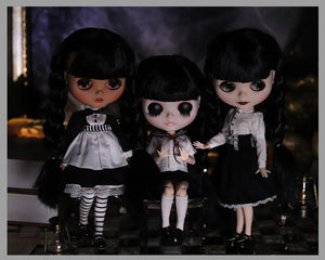Planet Gates ICY DBS Blyth Doll 1/6 Joint Body 30cm Black Hair Black Eyelids Long Eyelashes Sleepy Eyes Dark Series BJD Toys Fashion Gifts