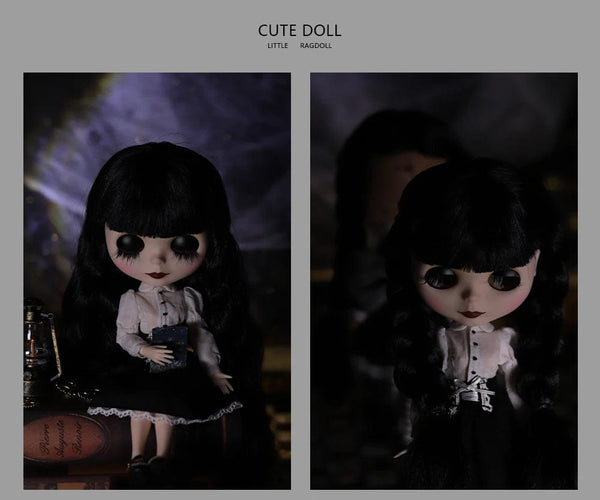 Planet Gates ICY DBS Blyth Doll 1/6 Joint Body 30cm Black Hair Black Eyelids Long Eyelashes Sleepy Eyes Dark Series BJD Toys Fashion Gifts