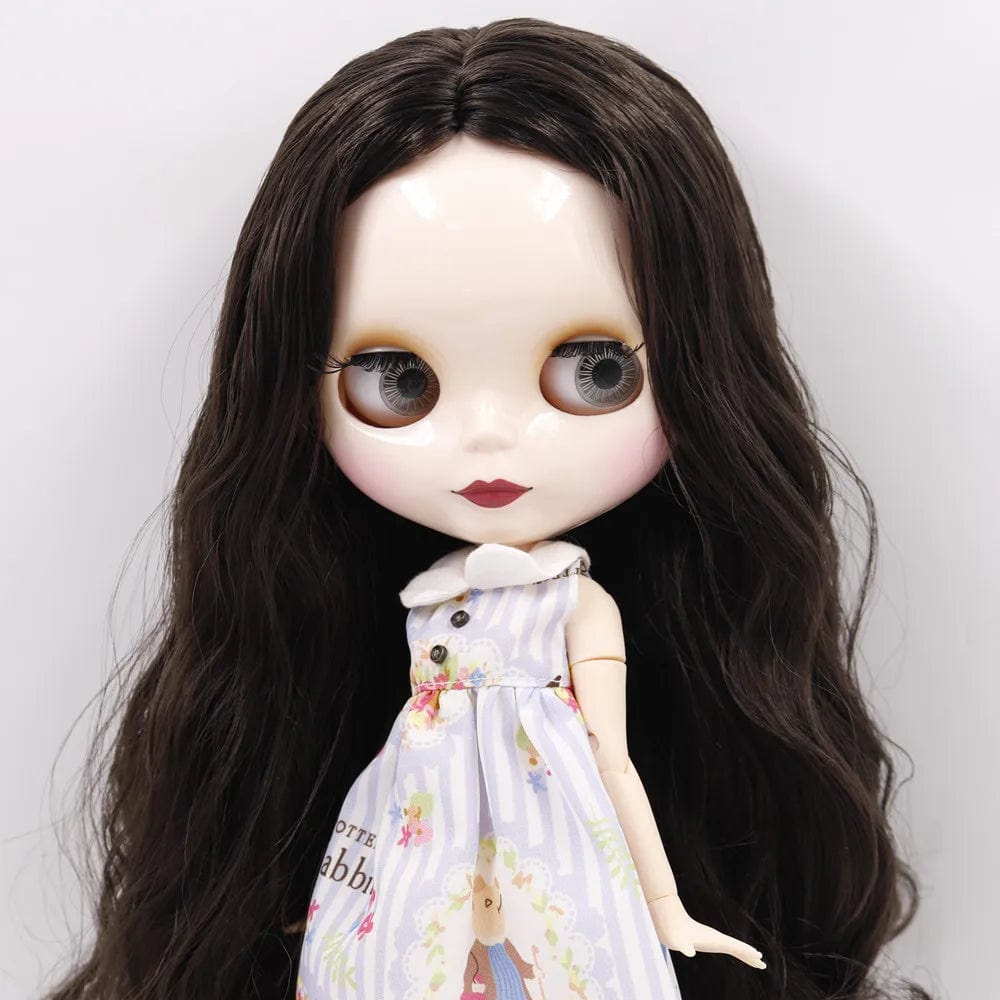 Planet Gates ICY DBS Blyth doll No.950 Black hair JOINT body White skin 1/6 BJD customized face with eyebrow ob24 anime girl