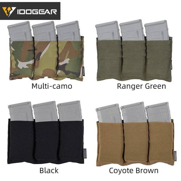 Planet Gates IDOGEAR 5.56 Magazine Pouch Tactical Fast Draw MOLLE Mag Pouch Carrier Triple Open Top 3555