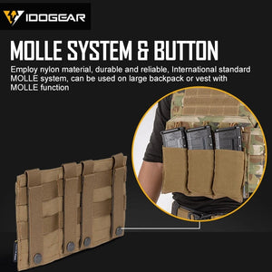 Planet Gates IDOGEAR 5.56 Magazine Pouch Tactical Fast Draw MOLLE Mag Pouch Carrier Triple Open Top 3555