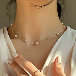 Planet Gates Imitation Pearl Trendy Love Heart  Choker Necklace Female Personality Party Fashion Clavicle Collier Colar Perlas Collar Gift