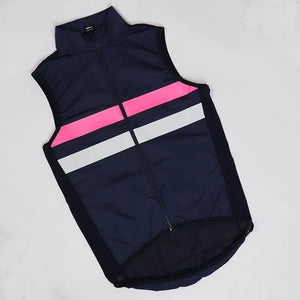 Planet Gates In stock!2022 Navy New High visibility reflective windproof cycling gilet men or women cycling windbreaker vest with back pocket