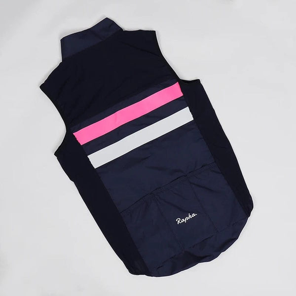 Planet Gates In stock!2022 Navy New High visibility reflective windproof cycling gilet men or women cycling windbreaker vest with back pocket