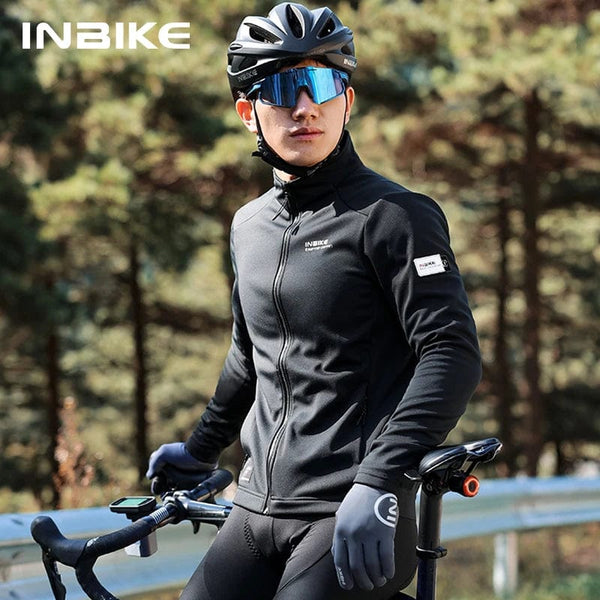 Planet Gates INBIKE Men's Winter Cycling Bike Jackets Windproof Softshell Thermal Bicycle Clothing for Men Warm Fleece Road Bike Windbreaker