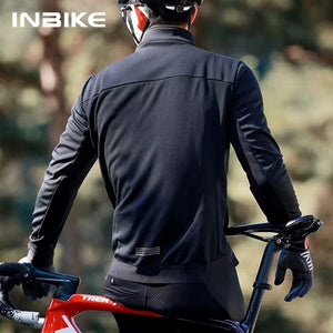 Planet Gates INBIKE Men's Winter Cycling Bike Jackets Windproof Softshell Thermal Bicycle Clothing for Men Warm Fleece Road Bike Windbreaker