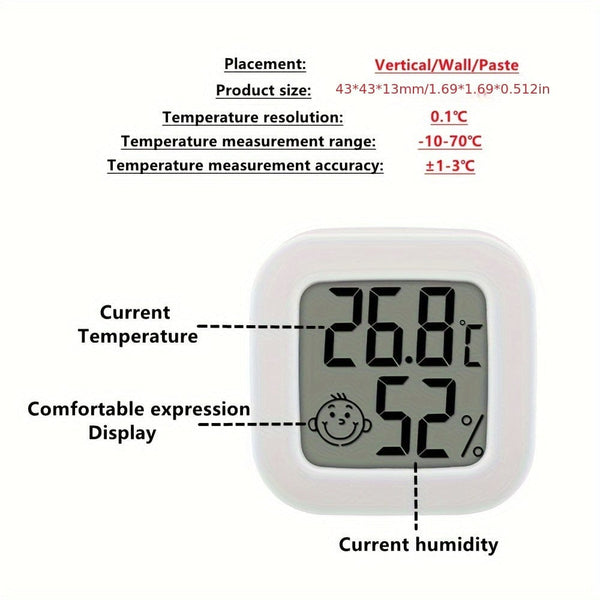Planet Gates Indoor Temperature Hygrometer, Humidity Sensor Thermometer Hygrometer Hygrometer Temperature And Humidity Monitor, LCD Display Degrees Fahrenheit