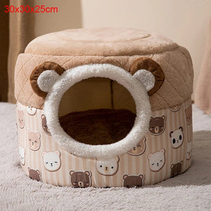 Planet Gates Indoor Warm Cat Dog House Soft Pet Tent Cave Bed Deep Sleep Cat Kennel with Removable Cushion for Kitten Puppy Comfortable Bed