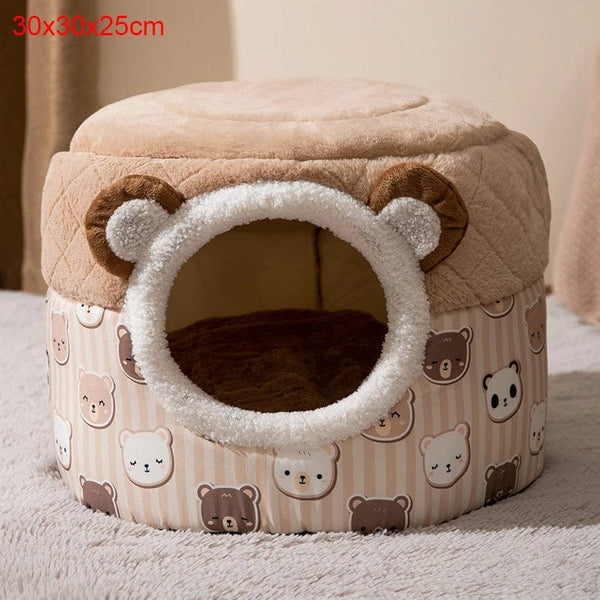 Planet Gates Indoor Warm Cat Dog House Soft Pet Tent Cave Bed Deep Sleep Cat Kennel with Removable Cushion for Kitten Puppy Comfortable Bed