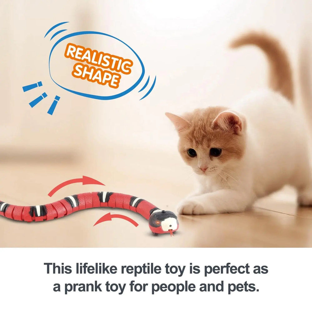 Planet Gates Induction snake Smart Sensing Cat Toys Interactive Automatic Eletronic Snake Cat Teaser Indoor Play Kitten Toy USB Rechargeable for Cats Kitten