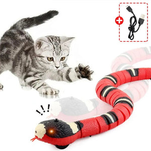 Planet Gates Induction snake Smart Sensing Cat Toys Interactive Automatic Eletronic Snake Cat Teaser Indoor Play Kitten Toy USB Rechargeable for Cats Kitten