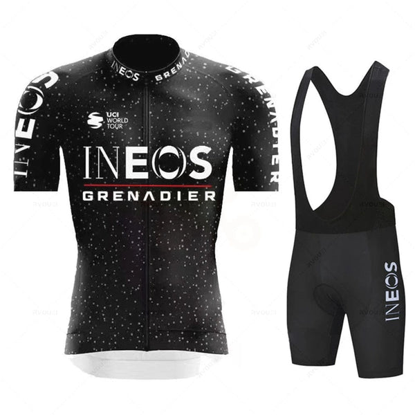 Planet Gates INEOS Man Cycling Jersey Set 2023 Summer Cycling Clothing MTB Uniform Riding Bib Shorts Bike Clothing Maillot Ciclismo Hombre