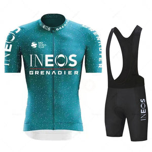 Planet Gates INEOS Man Cycling Jersey Set 2023 Summer Cycling Clothing MTB Uniform Riding Bib Shorts Bike Clothing Maillot Ciclismo Hombre